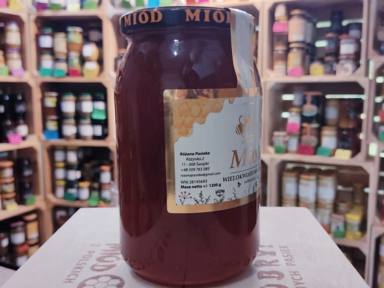 Miód Leśny Wielokwiatowy z Warmii 1200g półpłynny