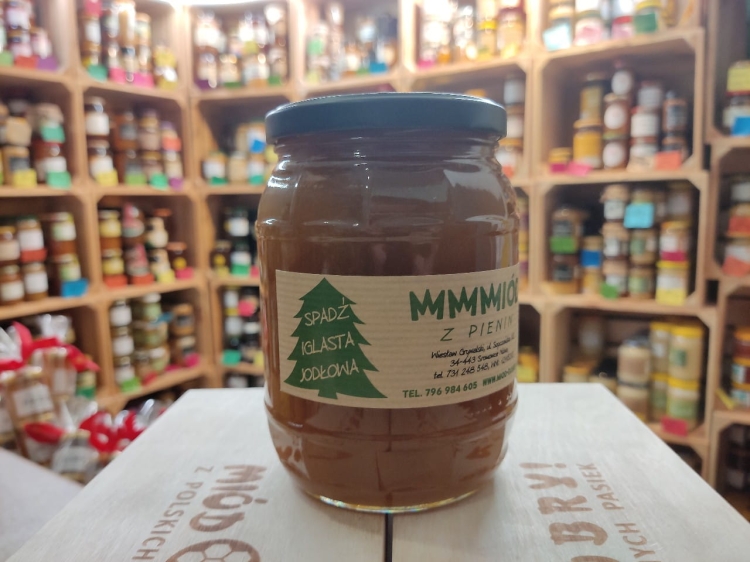 Miód Spadziowy Iglasty Jodłowy z Pienin 1000g partia skrystalizowana