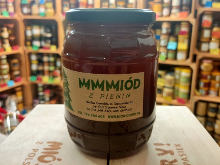 Miód Spadziowy Iglasty Jodłowy z Pienin 1000g płynny
