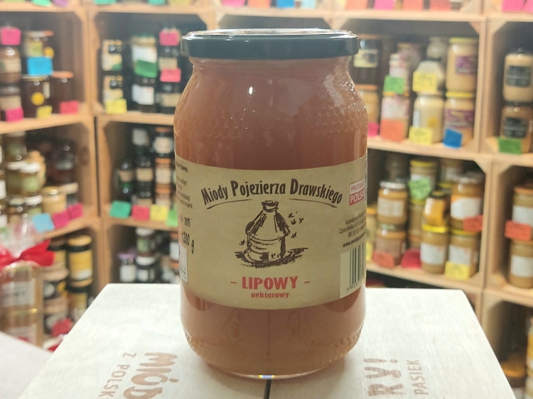 Miód Lipowy z Pojezierza Drawskiego 1200g skrystalizowany