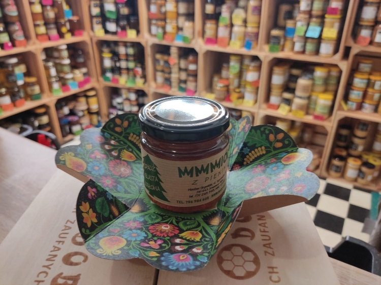 Miód Spadziowy Iglasty z Pienin 250g w "rozkwitającym" pudełeczku