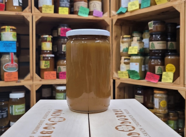Miód Spadziowy Iglasty Jodłowy z Magurskiego Parku Narodowego 1000g skrystalizowany