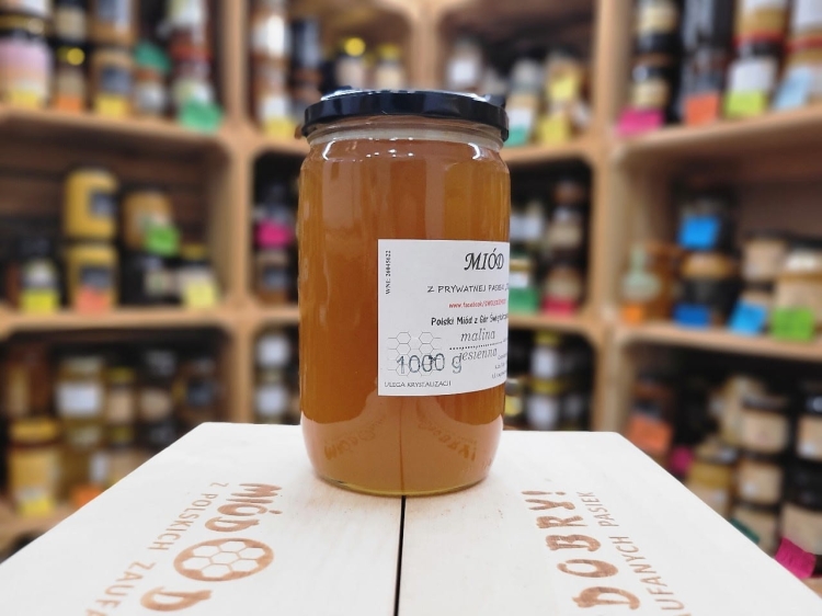 Miód z maliny jesiennej 1000g krystalizujący