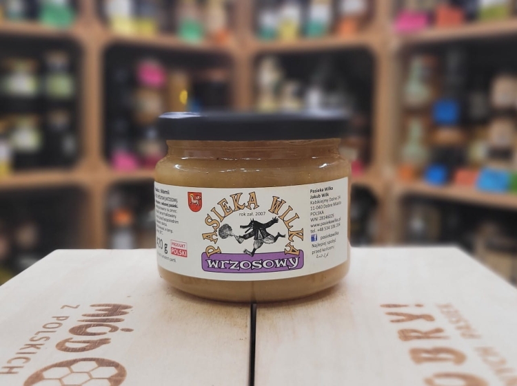 Miód Wrzosowy z poligonów Bemowo Piskie 420g skrystalizowany