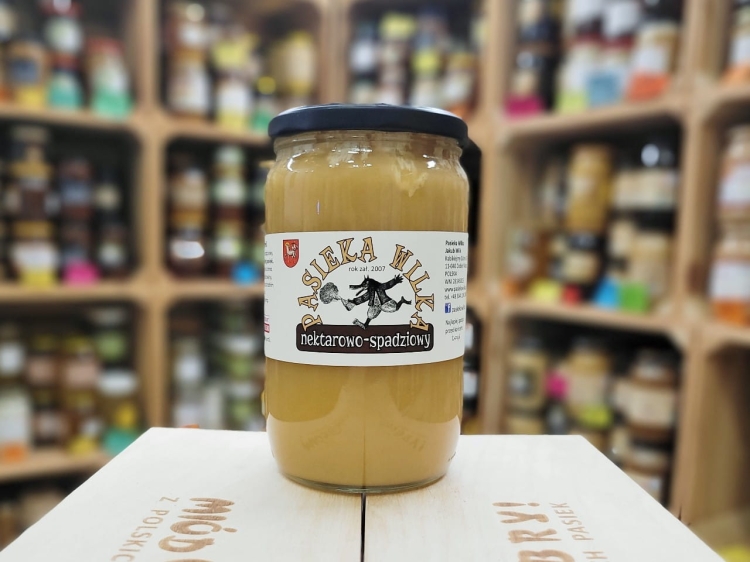 Miód nektarowo-spadziowy z okolic Lidzbarka Warmińskiego 980g skrystalizowany