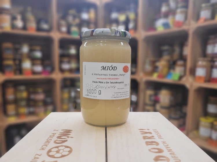 Miód Wielokwiatowy Wiosenny 2023 rocznik 1000g po krystalizacji