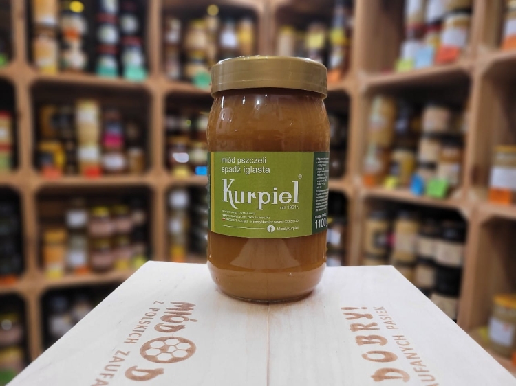 Miód ze spadzi iglastej z Sudetów 1100g skrystalizowany
