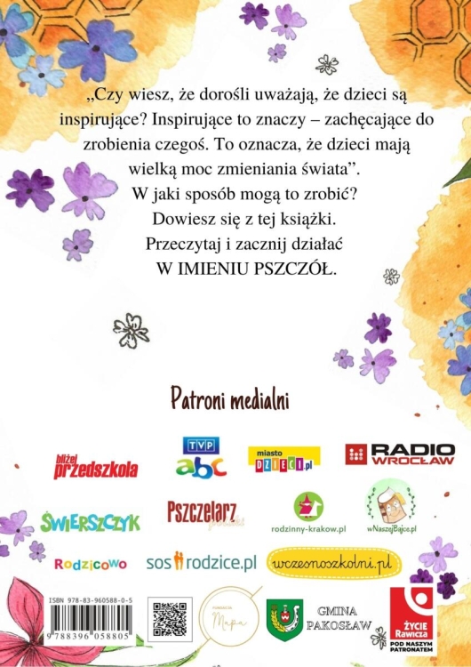 Książka dla dzieci W Imieniu Pszczół ostatnia strona okładki