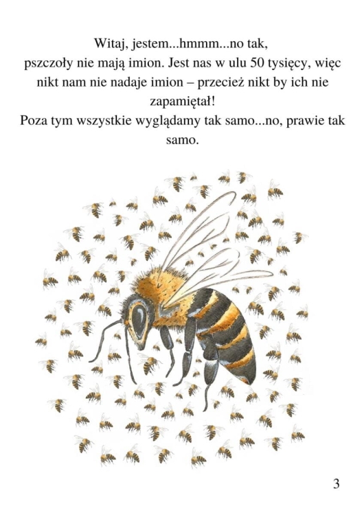Książka dla dzieci W Imieniu Pszczół przykładowa strona