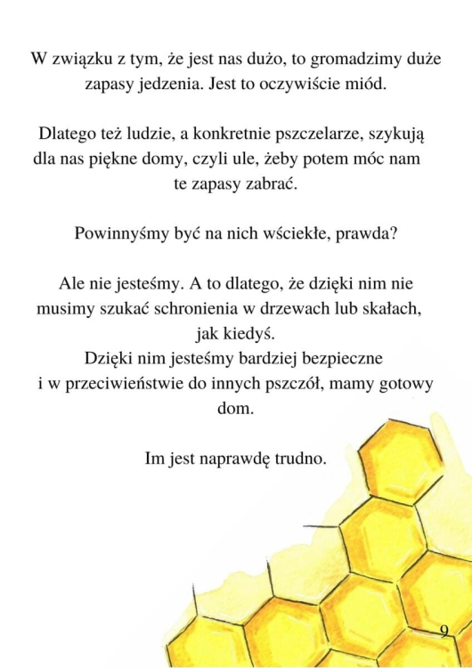 Książka dla dzieci W Imieniu Pszczół przykładowa strona