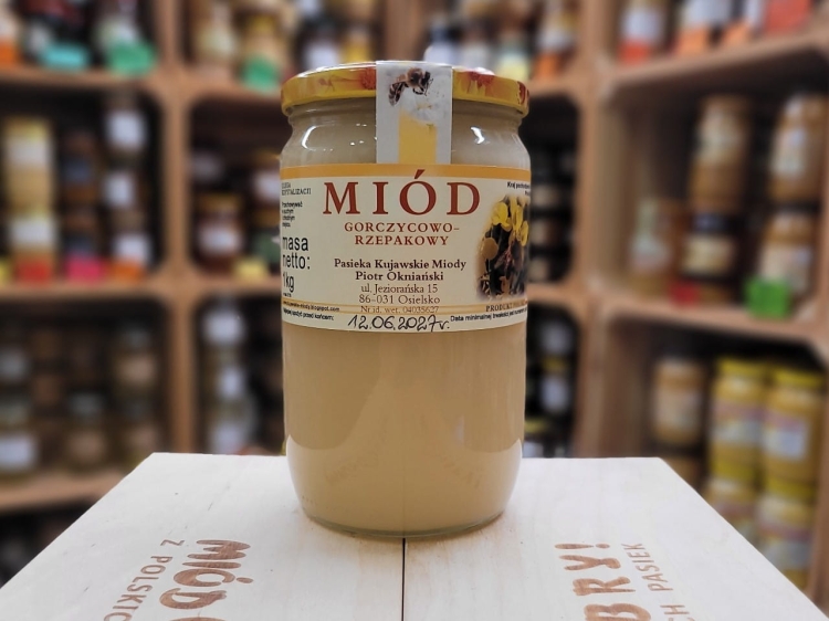 Miód Gorczycowo-Rzepakowy z Kujaw 1000g