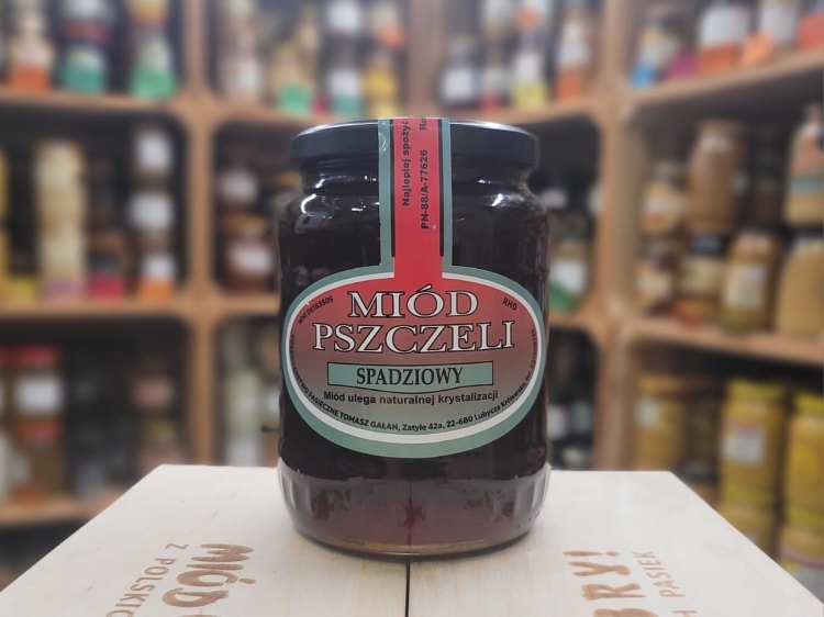 Miód Spadziowy Iglasty z Roztocza 1000g rocznik 2024