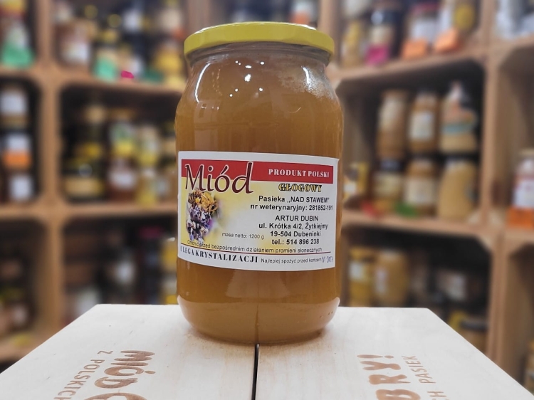 Miód Głogowy 1200g skrystalizowany