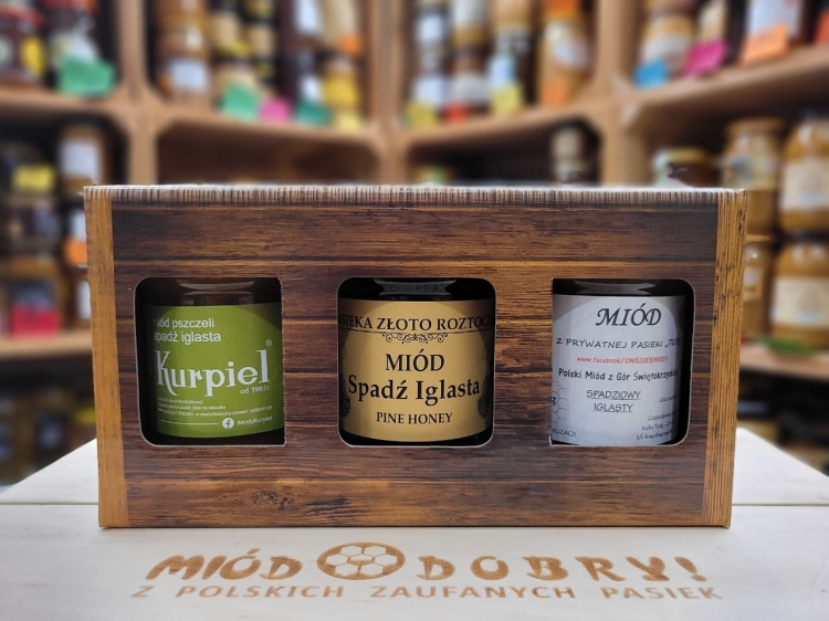 Zestaw trzech miodów spadziowych