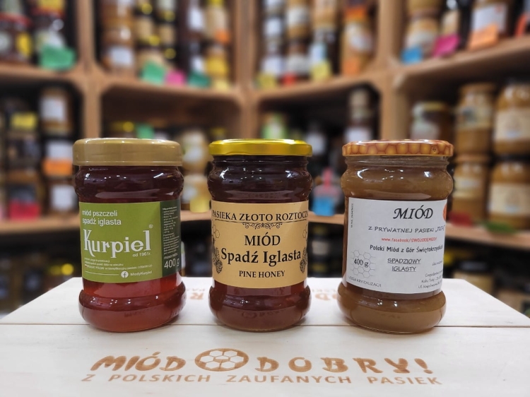 Zestaw trzech miodów spadziowych
