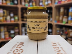 Surowy Miód Spadziowy Iglasty Jodłowy z Roztocza 1000g (późny zbiór!) nigdy niepodgrzewany