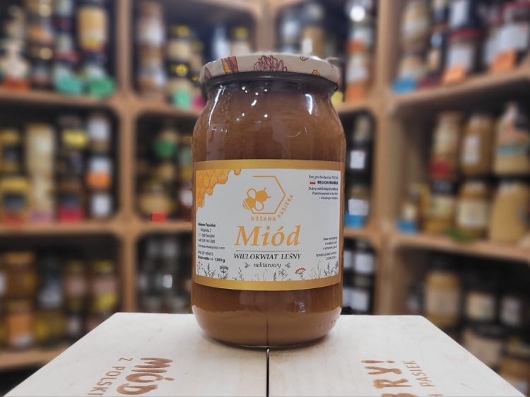 Miód Leśny Wielokwiatowy z Warmii 1200g skrystalizowany