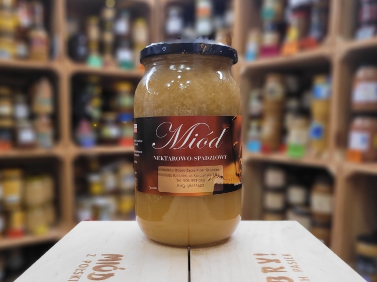 Miód Spadziowo-Nektarowy z Podkarpacia 1200g skrystalizowany