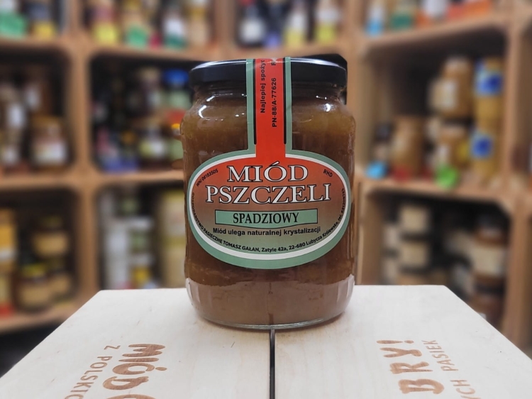 Miód Spadziowy Iglasty z Roztocza 1000g rocznik 2024 skrystalizowany