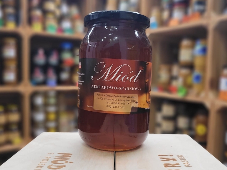 Miód Spadziowo-Nektarowy z Podkarpacia 1200g płynny