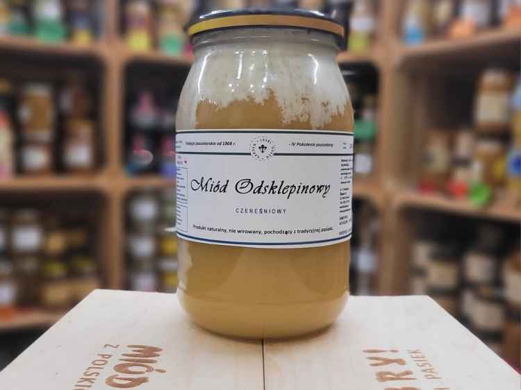 Miód Odsklepinowy 1200g, ten akurat jest czereśniowy