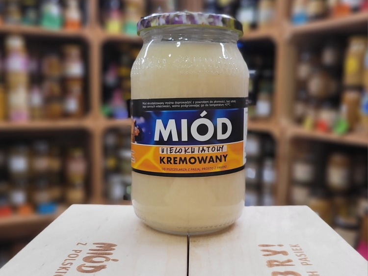 Surowy Kremowany Miód Wielokwiatowy 1200g