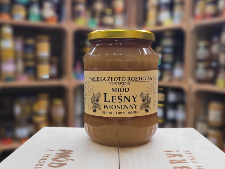 Miód Leśny Wiosenny Wielokwiatowy 1000g skrystalizowany rocznik 2025