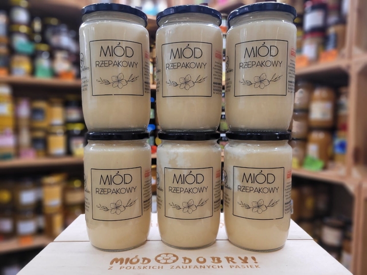 Sześć miodów rzepakowych po 985g