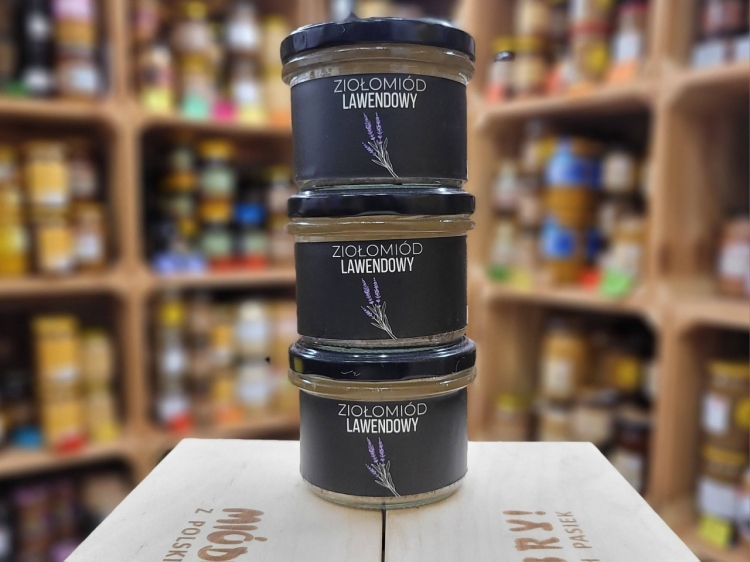 Zestaw trzech ziołomiodów lawendowych
