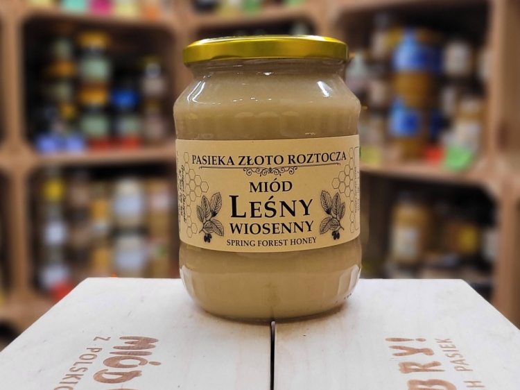Miód Leśny Wiosenny Wielokwiatowy 1000g skrystalizowany rocznik 2025