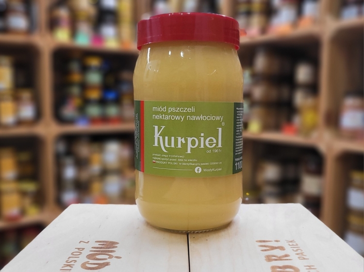 Miód nawłociowy z pasieki Kurpiel 1100g skrystalizowany