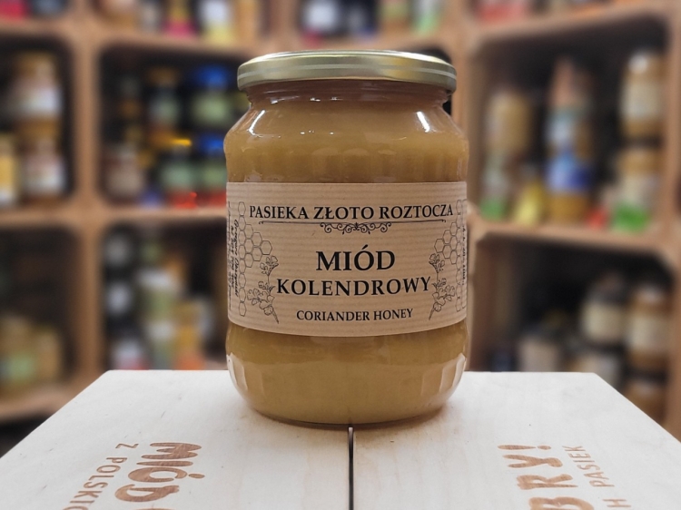 Miód Kolendrowy z Roztocza 1000g skrystalizowany