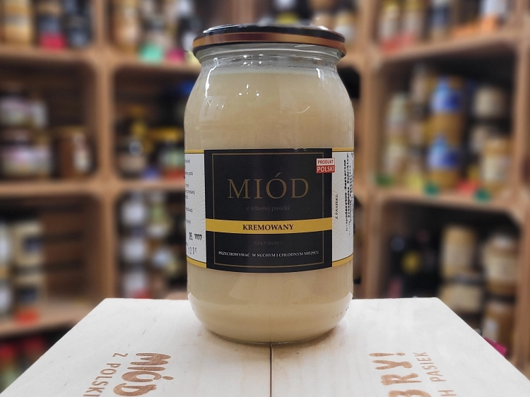 Surowy Kremowany Miód Wielokwiatowy 1200g