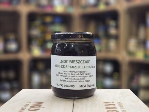 Miód ze spadzi iglastej jodłowej z Bieszczad 650g