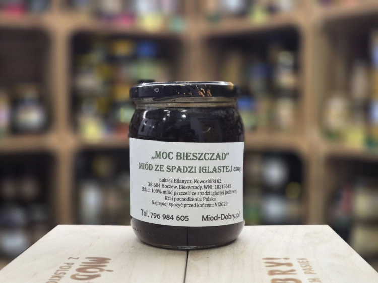 Miód ze spadzi iglastej jodłowej z Bieszczad 650g