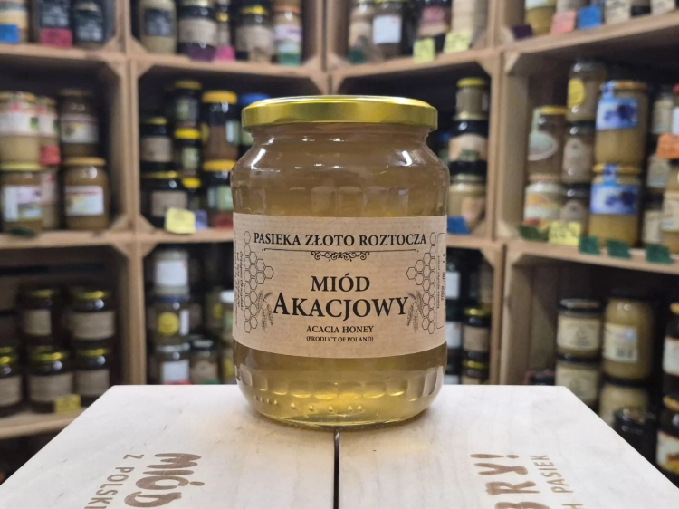 Miód Akacjowy z Roztocza 1000g rocznik 2026