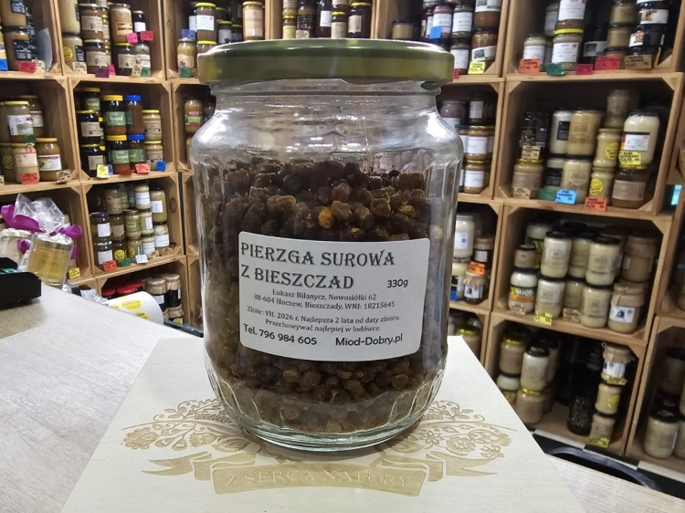 Surowa pierzga pszczela 330g z Bieszczad