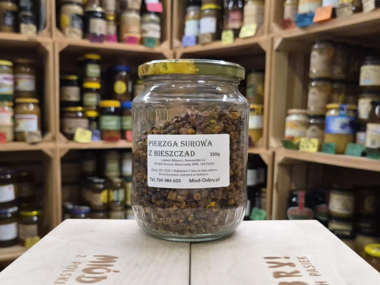 Surowa pierzga pszczela 330g z Bieszczad