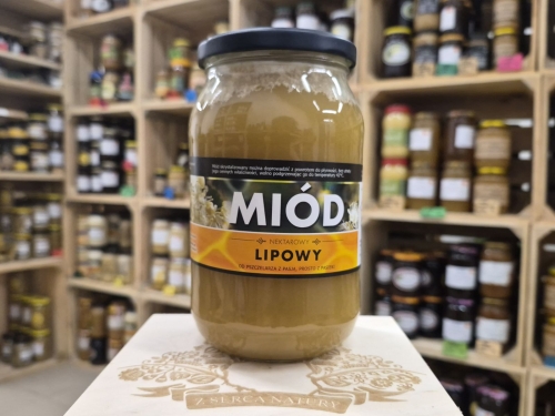 Miód lipowy z domieszką spadzi z Przedgórza Sudeckiego 1200g, rocznik 2026