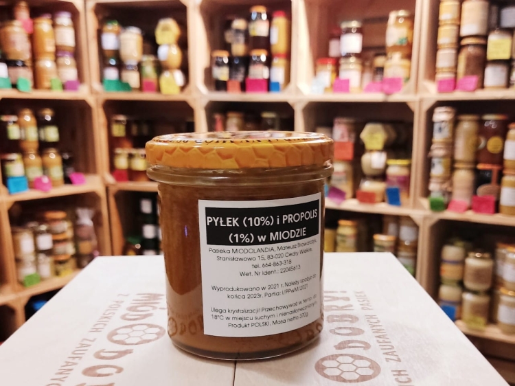 Miód z pyłkiem i propolisem 370g