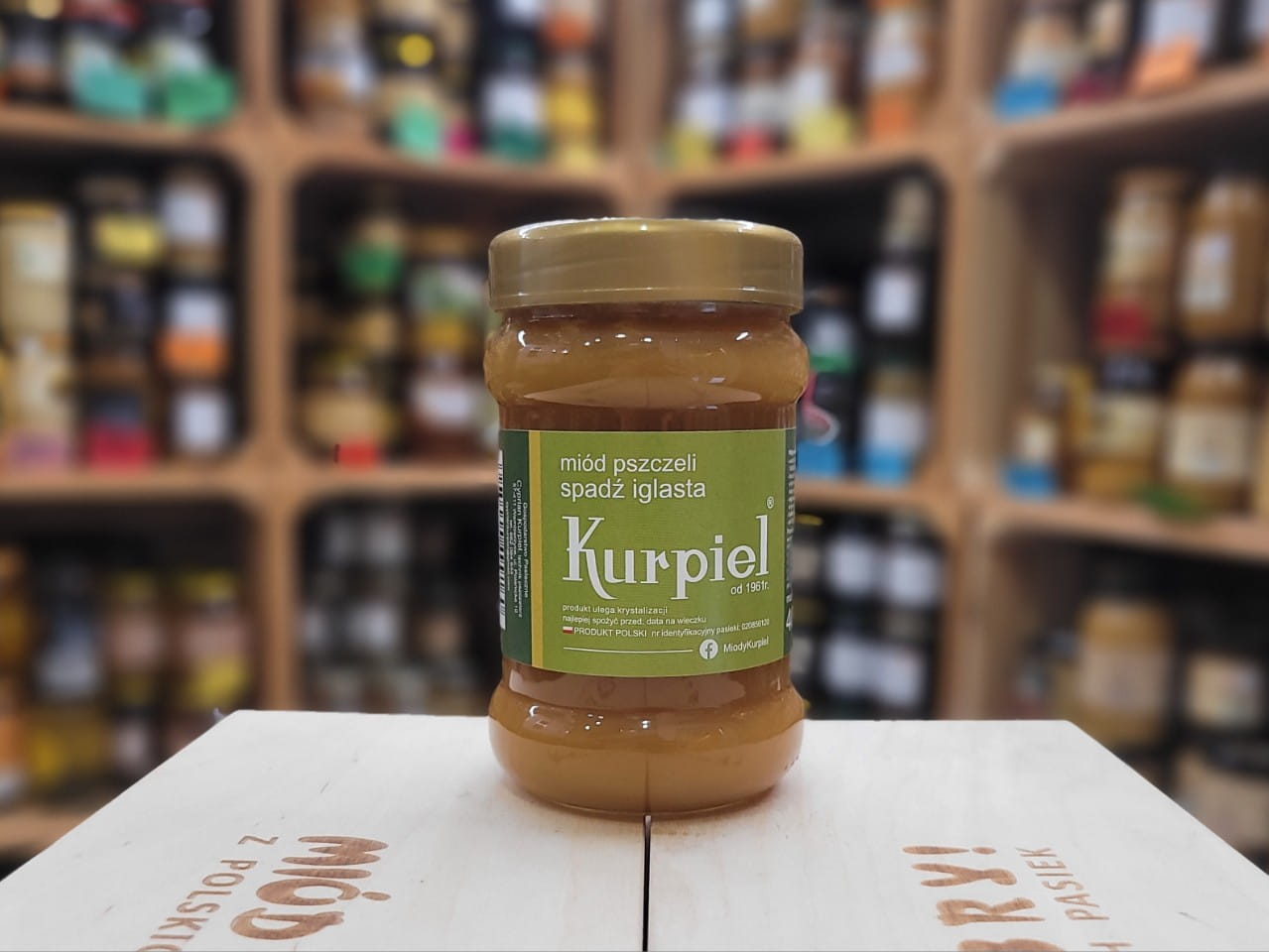 Miód Spadziowy Iglasty Świerkowy z Gór Stołowych 400g skrystalizowany